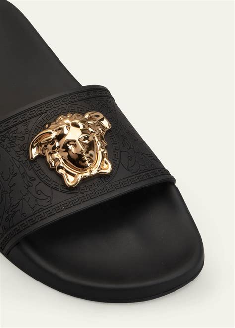 versace medusa rubber pool slides|Versace baroque medusa slide.